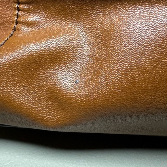 Relic by Fossil Brown Vegan Leather Satchel EUC - 2 Side Slip Pockets - Picture 3 of 13